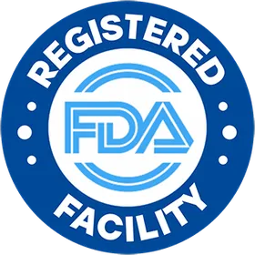 Made in an FDA registered facility roundel